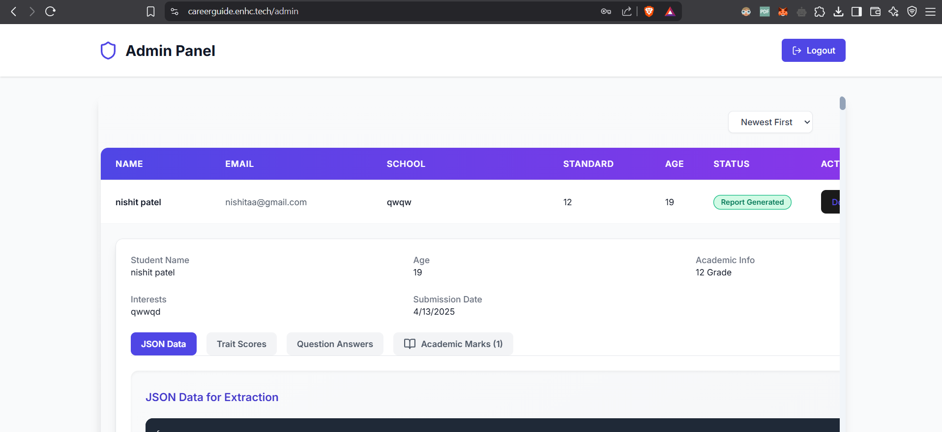 AI Career Guidance | Student Assessment Platform AI Technology Background